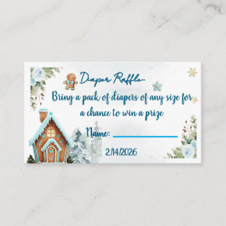 Winter wonderland Gingerbread diaper raffle card Informatiekaartje