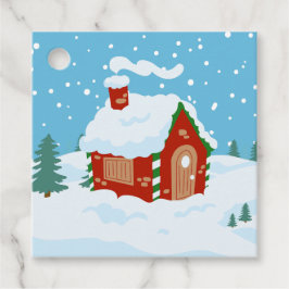 Winter Wonderland Gingerbread House Cottage Bedankjes Labels