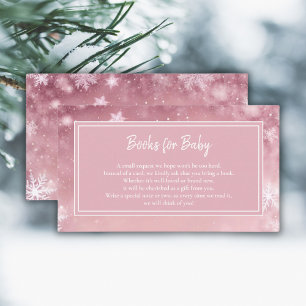 Winter Wonderland Girl Baby shower Boeken voor Bab Informatiekaartje