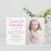 Winter Wonderland Girl Birthday Kaart (Staand voorkant)