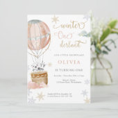 Winter Wonderland Girl eerste uitnodiging (Staand voorkant)