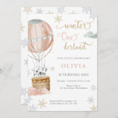 Winter Wonderland Girl eerste uitnodiging (Voorkant / Achterkant)