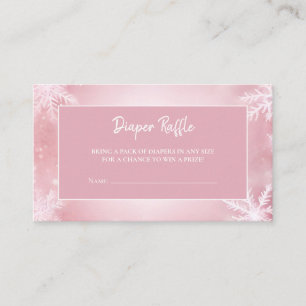 Winter Wonderland Girl Luier Raffle Informatiekaartje