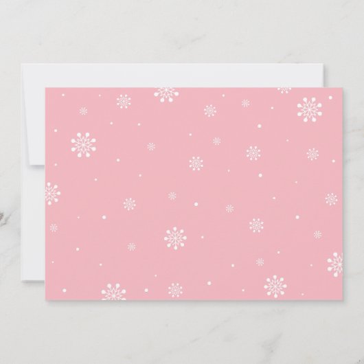 Winter Wonderland Girl Photo Birthday Invitation Kaart (Achterkant)