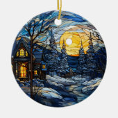 Winter Wonderland Glas in lood Kerst Keramisch Ornament (Voorkant)