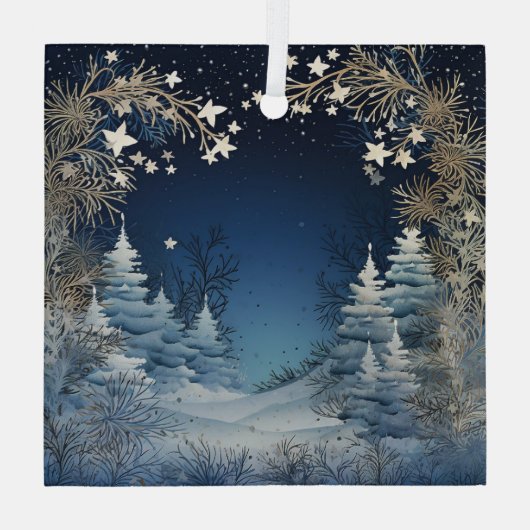 Winter Wonderland Glas Ornament (Achterkant)