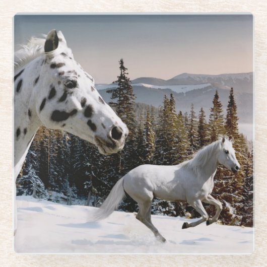 Winter Wonderland Glazen Onderzetter (Voorkant)