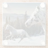 Winter Wonderland Glazen Onderzetter (Achterkant)