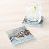 Winter Wonderland Glazen Onderzetter (Schuin)