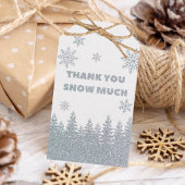 Winter Wonderland Glitter Baby shower Cadeaulabel