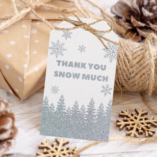 Winter Wonderland Glitter Baby shower Cadeaulabel