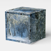 Winter Wonderland Glittery Snow Forest Favor Box Bedankdoosjes (Voorkant Zijde)