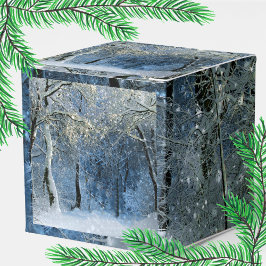 Winter Wonderland Glittery Snow Forest Favor Box Bedankdoosjes