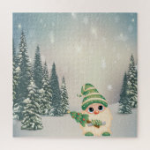 Winter Wonderland, Gnome, Pine Tree,Forest,Snow Legpuzzel (Verticaal)