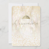 Winter wonderland Gold snewflake bokeh Quinceañera Kaart (Achterkant)