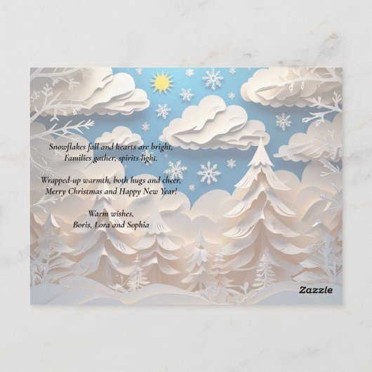 Winter Wonderland Greeting Briefkaart (Achterkant)