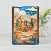 Winter Wonderland Greeting Feestdagenkaart (Staand voorkant)