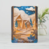 Winter Wonderland Greeting Feestdagenkaart (Staand voorkant)