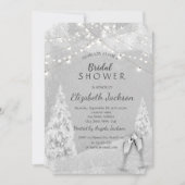 Winter Wonderland, grijze bruidsdouche dennenboom Kaart (Voorkant)