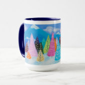 Winter Wonderland grillige boskunst Mok (Voorkant links)