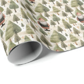 Winter Wonderland Groene Bomen & Kerstman Cadeaupapier (Rol Hoek)