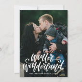 Winter Wonderland Hand-Lettered Script Foto Feestdagenkaart (Voorkant)