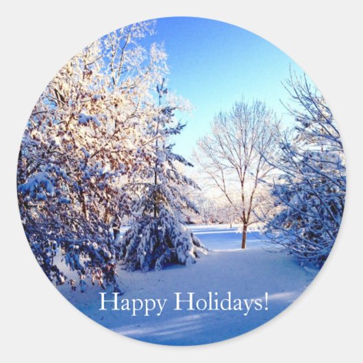 Winter Wonderland Happy Holiday Stickers (Voorkant)