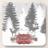 Winter Wonderland Hard plastic onderzetter - Rood (Voorkant)