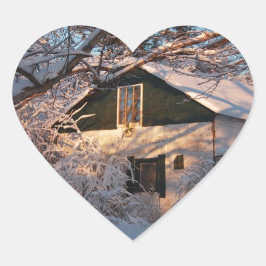 Winter Wonderland Hart Sticker (Voorkant)