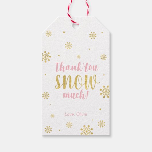 Winter wonderland Hartelijk dank voor de sneeuwval Cadeaulabel (Voorkant)