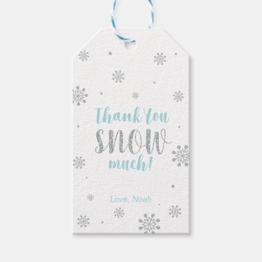 Winter wonderland Hartelijk dank voor de sneeuwval Cadeaulabel (Voorkant)