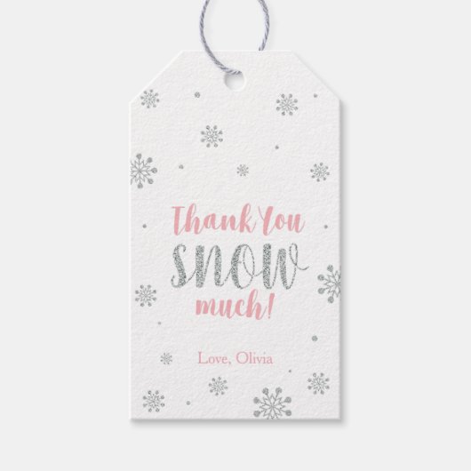 Winter wonderland Hartelijk dank voor de sneeuwval Cadeaulabel (Voorkant)