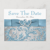 Winter Wonderland, Hearts Save the Date Briefkaart (Voorkant)