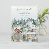 Winter wonderland herbergt kerst kaart (Staand voorkant)