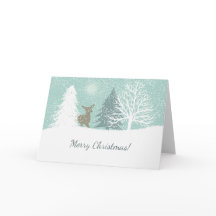 Winter Wonderland herten, sneeuw pijnbomen Kerstmi