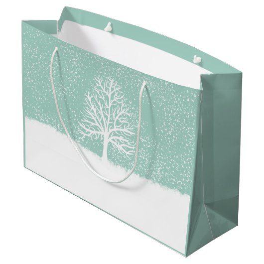 Winter Wonderland herten, sneeuwdenbomen Kerstmis Groot Cadeauzakje (Achterkant Gekanteld)