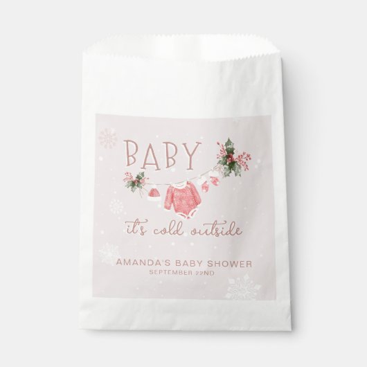 Winter Wonderland Het is koud buiten Baby shower Bedankzakje (Voorkant)