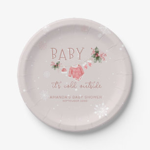 Winter Wonderland Het is koud buiten Baby shower Papieren Bordje