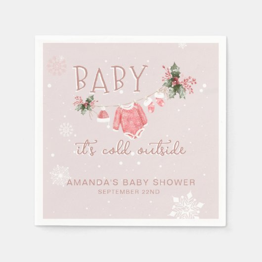 Winter Wonderland Het is koud buiten Baby shower Servet (Voorkant)