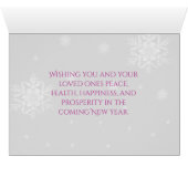 Winter Wonderland Holiday Greeting Kaart - Magenta (Binenzijde Horizontaal (Onderkant))