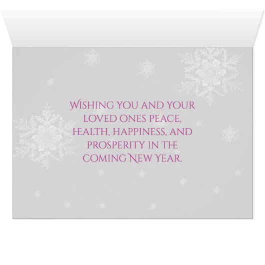 Winter Wonderland Holiday Greeting Kaart - Magenta (Binenzijde Horizontaal (Onderkant))