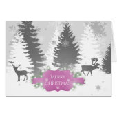 Winter Wonderland Holiday Greeting Kaart - Magenta (Voorkant Horizontaal)