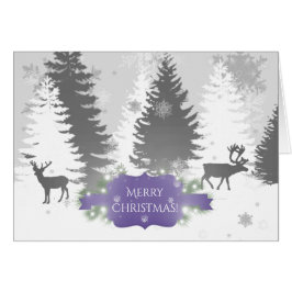 Winter Wonderland Holiday Greeting Kaart - Paars