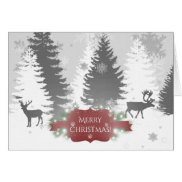 Winter Wonderland Holiday Greeting Kaart - Rood