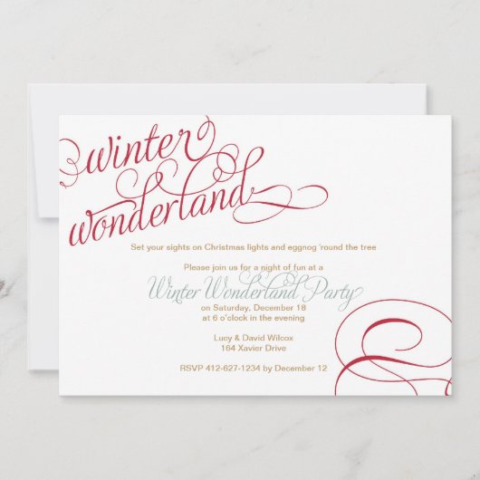 Winter Wonderland Holiday Party Uitnodiging (Voorkant)
