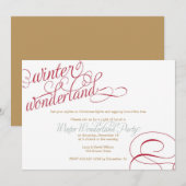 Winter Wonderland Holiday Party Uitnodiging (Voorkant / Achterkant)