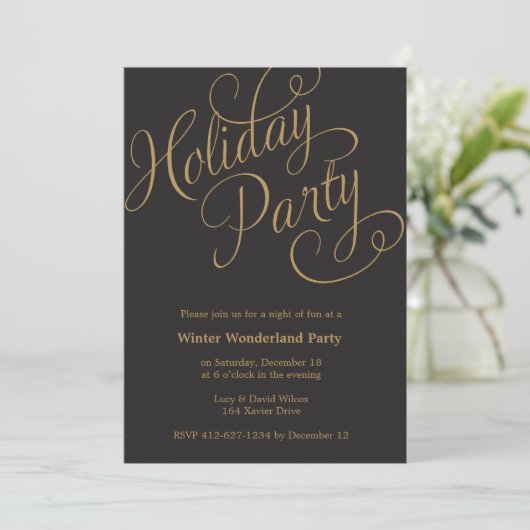 Winter Wonderland Holiday Party Uitnodiging (Staand voorkant)