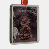 Winter Wonderland Holiday Tree Lights Metalen Ornament (Rechts)