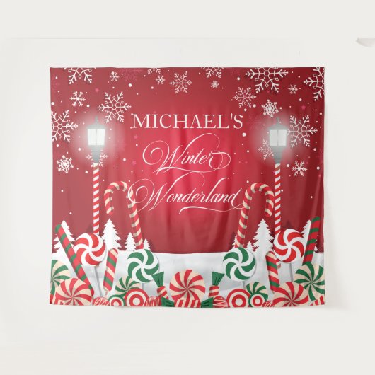 Winter Wonderland holidays christmas banner Wandkleed (Voorkant (horizontaal))