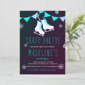 Winter Wonderland Ice Schaats Girl Chalkboard Kaart (Staand voorkant)